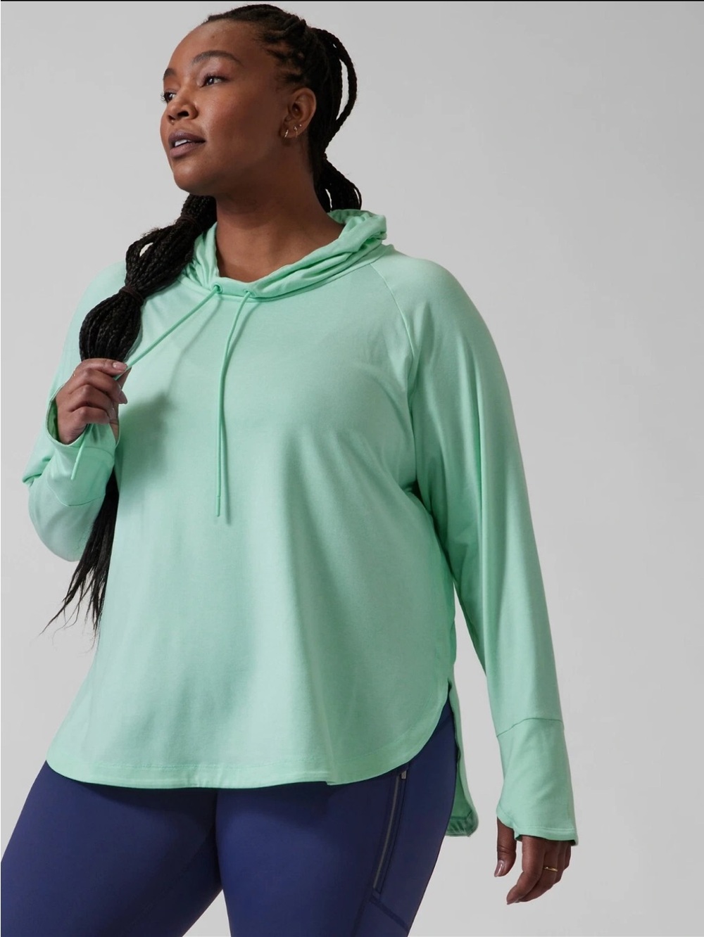 Athleta Light Mint Hooded Pullover